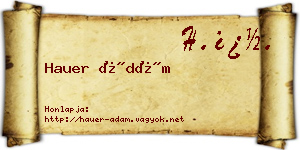 Hauer Ádám névjegykártya